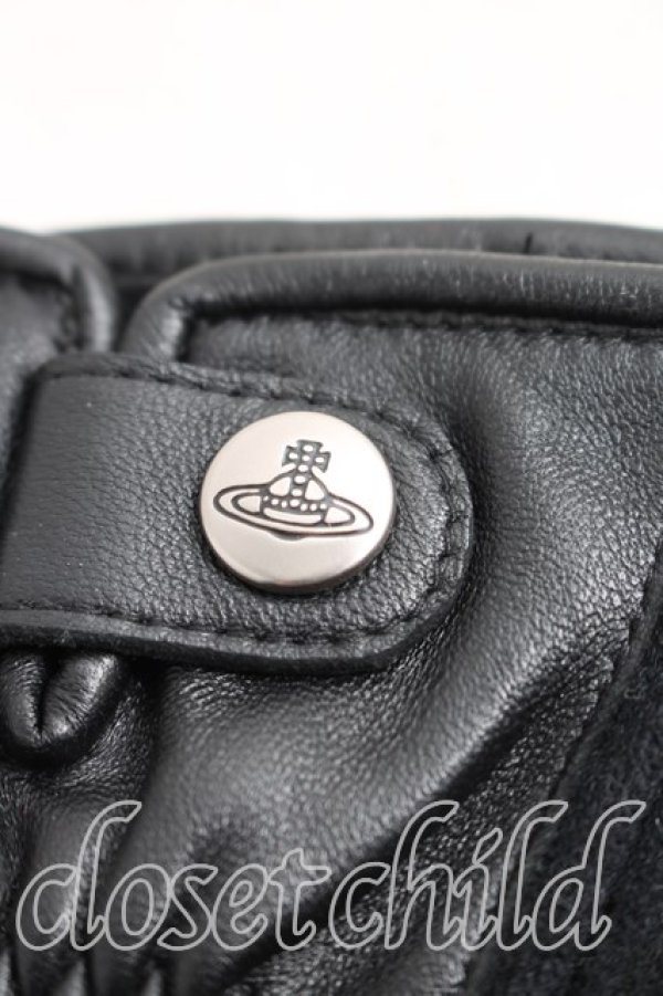 画像2: ヴィヴィアンウエストウッド 中古 / レザー切替グローブ  黒  H-26-03-01-043-gd-OD-ZH (2)