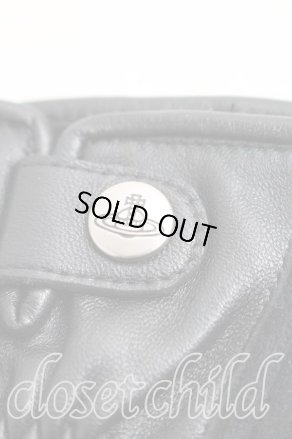 画像2: ヴィヴィアンウエストウッド 中古 / レザー切替グローブ  黒  H-26-03-01-043-gd-OD-ZH (2)