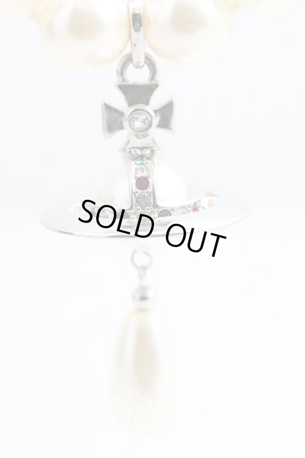 画像2: ヴィヴィアンウエストウッド 中古 / 3連パールドロップチョーカー  シルバー  H-26-03-01-050-nl-OD-ZH (2)