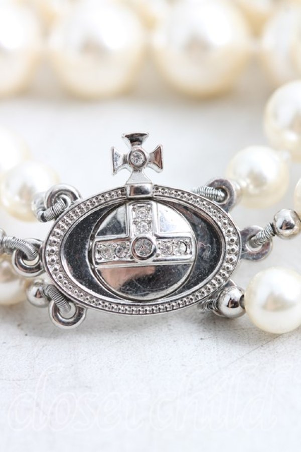 画像5: ヴィヴィアンウエストウッド 中古 / 3連パールドロップチョーカー  シルバー  H-26-03-01-050-nl-OD-ZH (5)