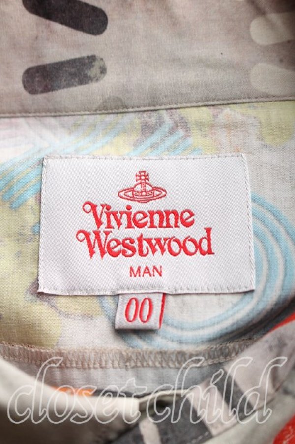 画像3: ヴィヴィアンウエストウッド 中古 / THE BIG ONEプリントシャツワンピース 00（ワンサイズ） 灰  H-26-03-01-055-op-OD-ZH (3)