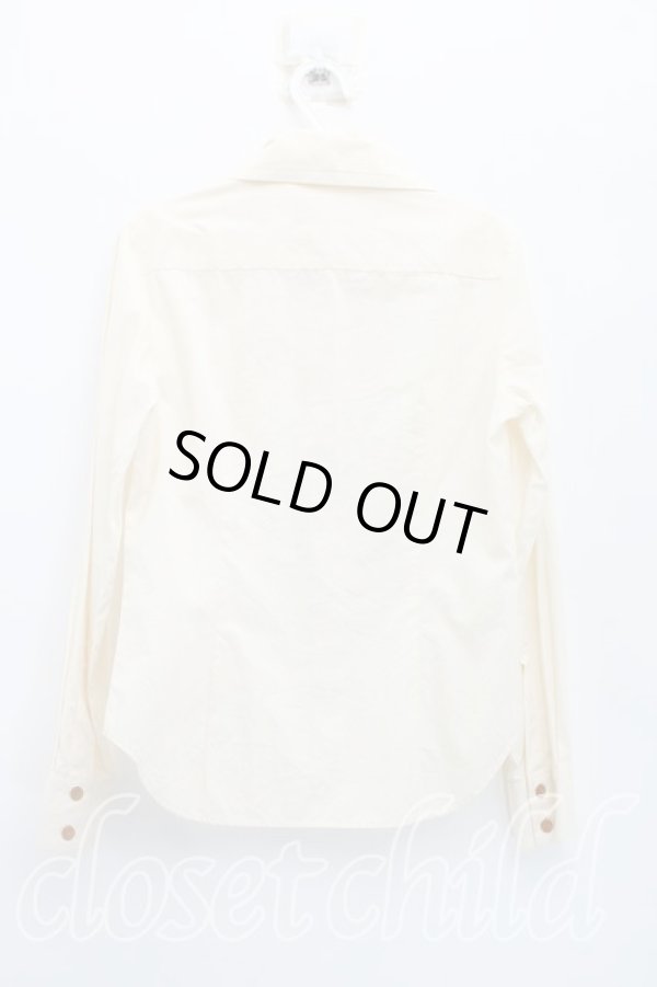 画像2: ヴィヴィアンウエストウッド 中古 / 単色オーブ刺繍シャツ 1（7号相当） ベージュ  H-26-03-01-056-bl-OD-ZH (2)