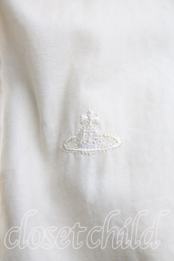 画像6: ヴィヴィアンウエストウッド 中古 / 単色オーブ刺繍シャツ 1（7号相当） ベージュ  H-26-03-01-056-bl-OD-ZH (6)
