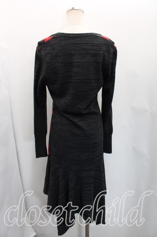 画像2: ヴィヴィアンウエストウッド 中古 / アーガイルニットワンピース 2（9号相当） 灰  H-26-03-01-006-op-OD-ZH (2)