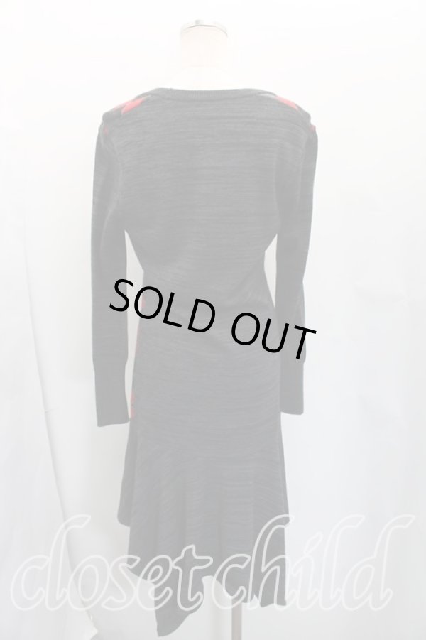 画像2: ヴィヴィアンウエストウッド 中古 / アーガイルニットワンピース 2（9号相当） 灰  H-26-03-01-006-op-OD-ZH (2)