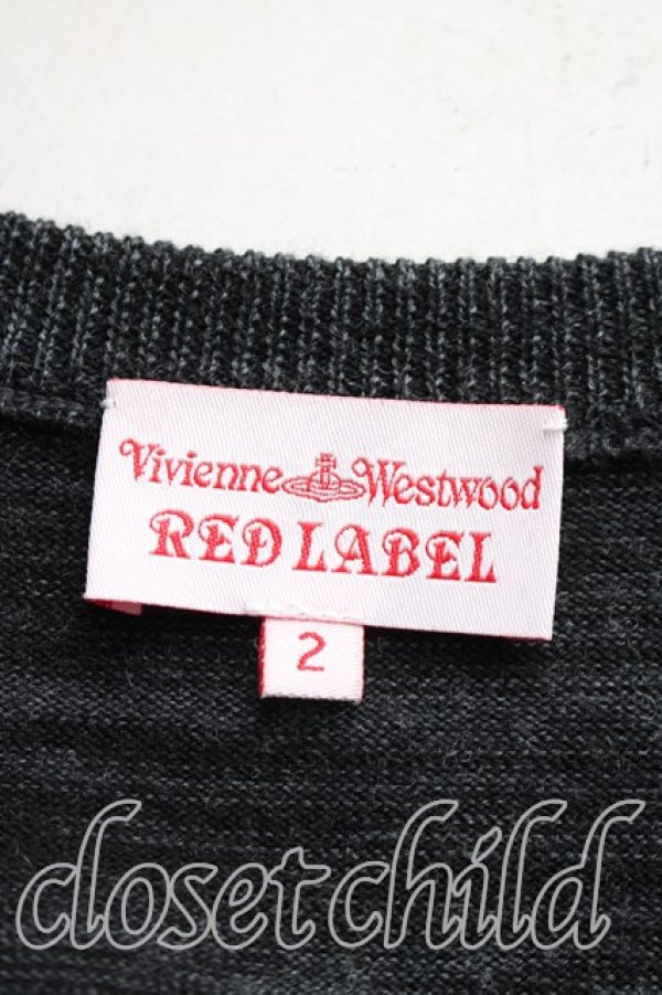 画像3: ヴィヴィアンウエストウッド 中古 / アーガイルニットワンピース 2（9号相当） 灰  H-26-03-01-006-op-OD-ZH (3)