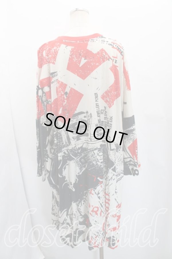 画像2: ヴィヴィアンウエストウッド 中古 / ラビッシュ柄カットソーワンピ 00（ワンサイズ） 赤ｘベージュ  H-26-03-01-007-op-OD-ZH (2)