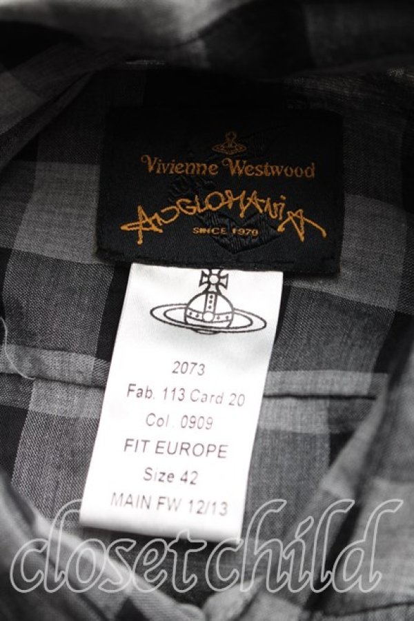 画像3: ANGLOMANIA 中古 / ギンガムチェックロングシャツ 42（11号相当） 黒  H-26-03-01-016-bl-OD-ZH (3)