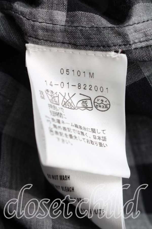 画像4: ANGLOMANIA 中古 / ギンガムチェックロングシャツ 42（11号相当） 黒  H-26-03-01-016-bl-OD-ZH (4)