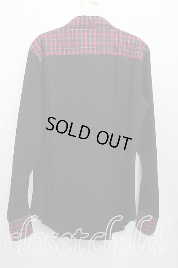 画像2: ヴィヴィアンウエストウッド MAN 中古 / チェック切替シャツ 48（メンズL相当） 黒  H-26-03-08-030-bl-OD-ZH (2)