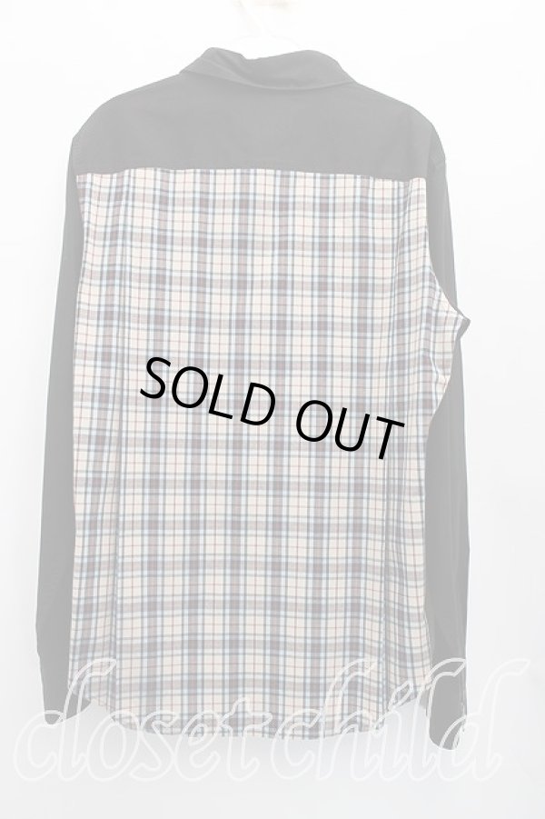 画像2: ヴィヴィアンウエストウッド MAN 中古 / タータンチェック切替シャツ 48（メンズL相当） 黒  H-26-03-08-031-bl-OD-ZH (2)