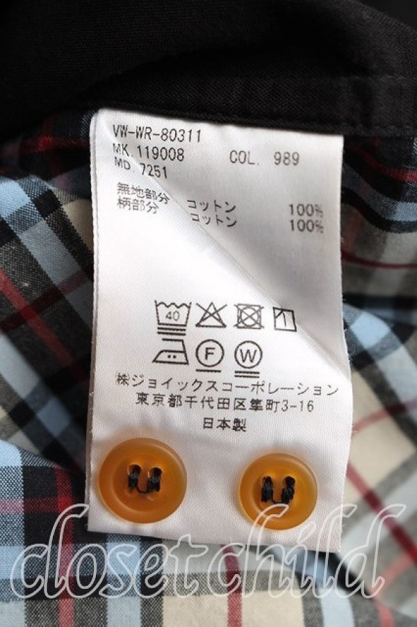 画像4: ヴィヴィアンウエストウッド MAN 中古 / タータンチェック切替シャツ 48（メンズL相当） 黒  H-26-03-08-031-bl-OD-ZH (4)