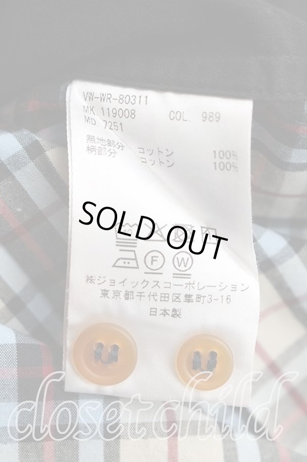 画像4: ヴィヴィアンウエストウッド MAN 中古 / タータンチェック切替シャツ 48（メンズL相当） 黒  H-26-03-08-031-bl-OD-ZH (4)