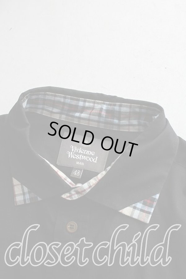 画像5: ヴィヴィアンウエストウッド MAN 中古 / タータンチェック切替シャツ 48（メンズL相当） 黒  H-26-03-08-031-bl-OD-ZH (5)