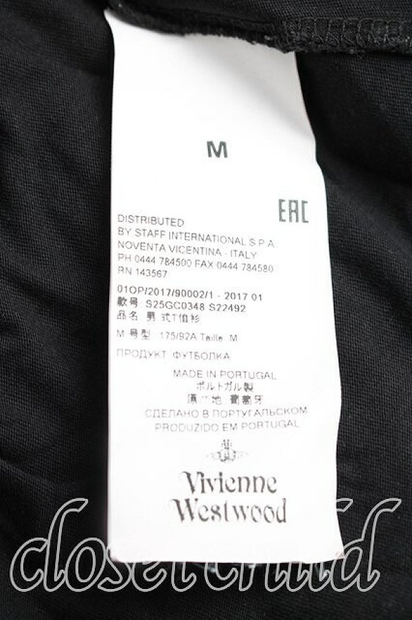 画像4: ヴィヴィアンウエストウッド 中古 / カラーオーブ刺繍Tシャツ M 黒  H-26-03-08-032-ts-OD-ZH (4)