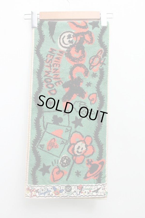 画像2: ヴィヴィアンウエストウッド 中古 / フェイスタオル  緑  H-26-03-08-015-gd-OD-ZH (2)