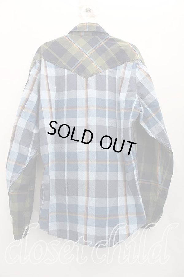 画像2: ヴィヴィアンウエストウッド MAN 中古 / タータンチェックシャツ 48（メンズL相当） 緑  H-26-03-08-024-bl-OD-ZH (2)