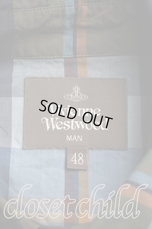 画像3: ヴィヴィアンウエストウッド MAN 中古 / タータンチェックシャツ 48（メンズL相当） 緑  H-26-03-08-024-bl-OD-ZH (3)