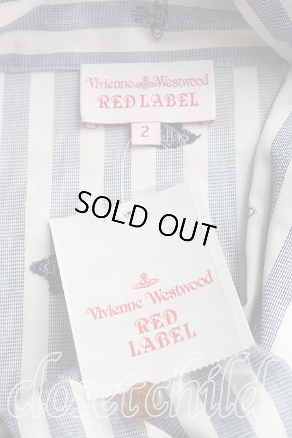 画像3: ヴィヴィアンウエストウッド 中古 / オーブ総柄タイフロントシャツ 2（9号相当） 青  H-26-03-08-025-bl-OD-ZH (3)