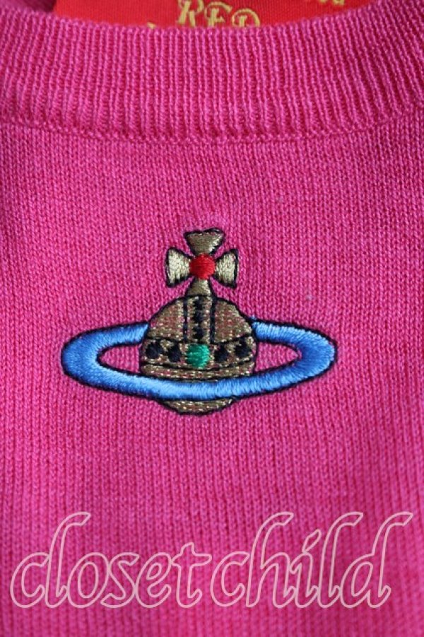 画像6: ヴィヴィアンウエストウッド 中古 / カラーオーブ刺繍半袖サマーニット M ピンク  H-26-03-15-025-to-OD-ZH (6)