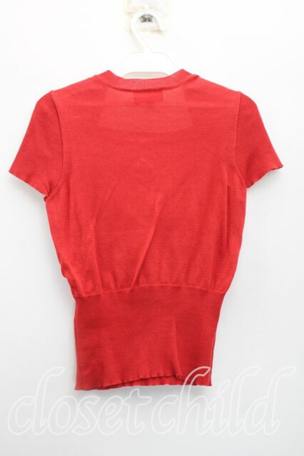 画像2: ヴィヴィアンウエストウッド 中古 / カラーオーブ刺繍サマーニット S 赤  H-26-03-15-029-to-OD-ZH (2)