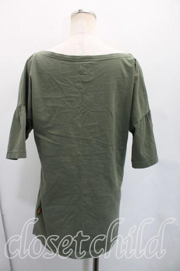 画像2: ANGLOMANIA 中古 / ヒストリックTシャツ S カーキ  H-26-03-15-030-to-OD-ZH (2)