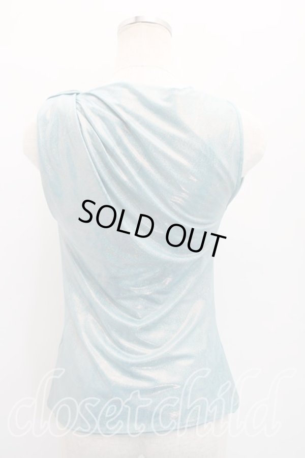 画像2: ヴィヴィアンウエストウッド 中古 / サテン柄変形トップス XS 水色  H-26-03-15-032-to-OD-ZH (2)