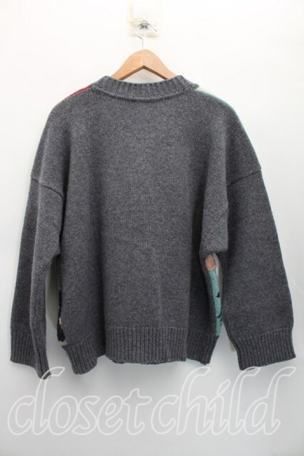 画像2: ヴィヴィアンウエストウッド 中古 / パッチワークチャンキーニット 00（ワンサイズ） 灰  H-26-03-15-037-to-OD-ZH (2)