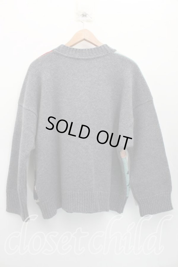 画像2: ヴィヴィアンウエストウッド 中古 / パッチワークチャンキーニット 00（ワンサイズ） 灰  H-26-03-15-037-to-OD-ZH (2)