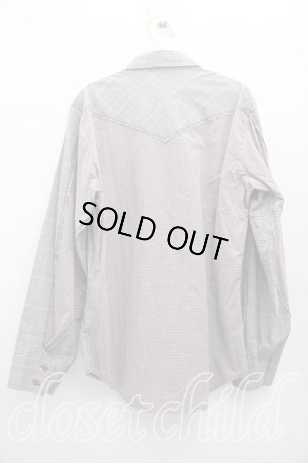 画像2: ヴィヴィアンウエストウッド MAN 中古 / グレンチェックシャツ 46（メンズM相当） 灰  H-26-03-15-040-bl-OD-ZH (2)