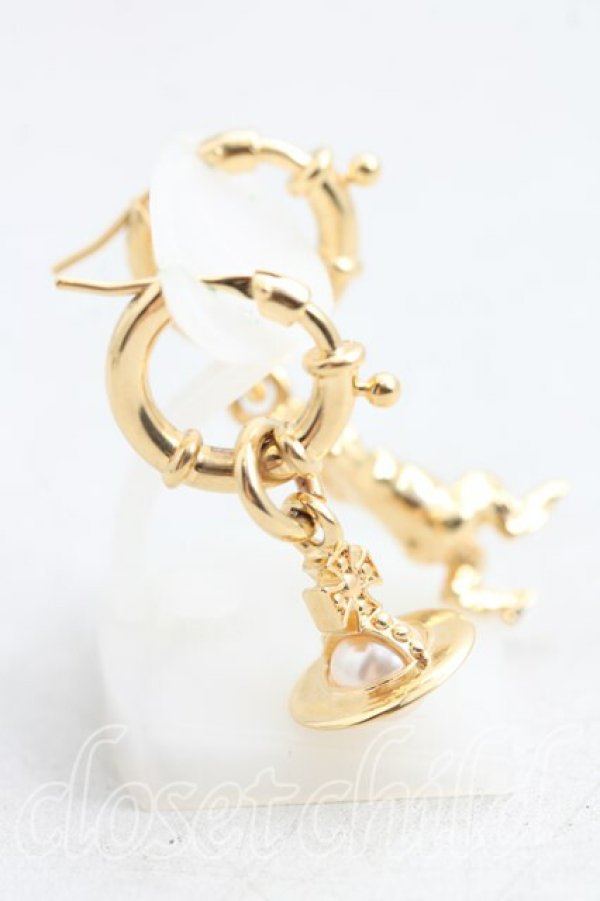 画像3: ヴィヴィアンウエストウッド 中古 / ANGLO PEARLピアス  ゴールド  H-26-03-15-052-er-OD-ZH (3)