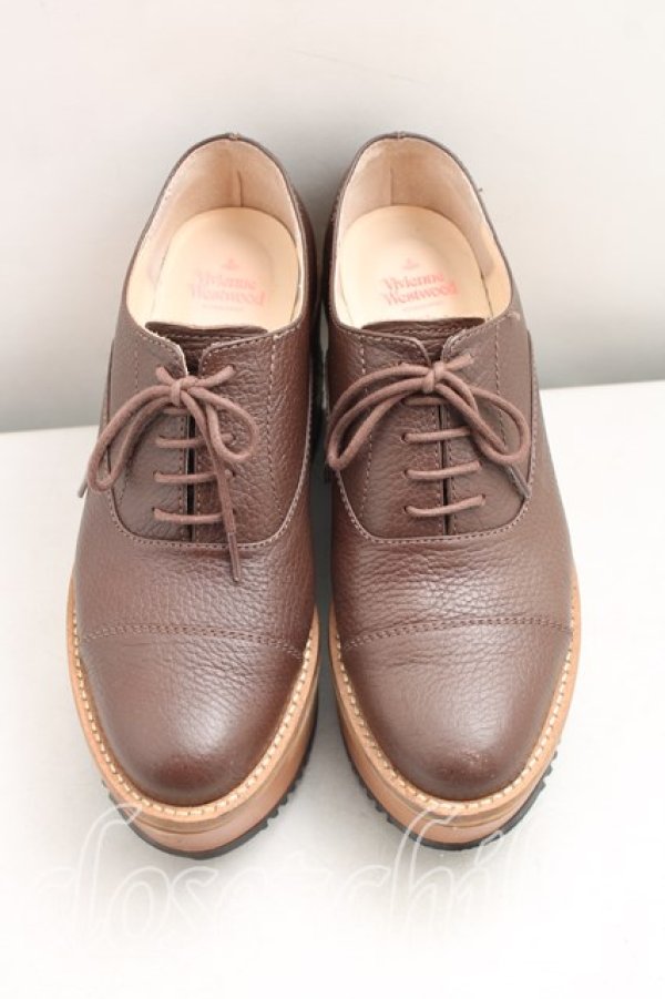 画像2: ヴィヴィアンウエストウッド 中古 / ウェッジソールシューズ 37（23.5cm相当） 茶  H-26-03-15-059-sh-OD-ZH (2)