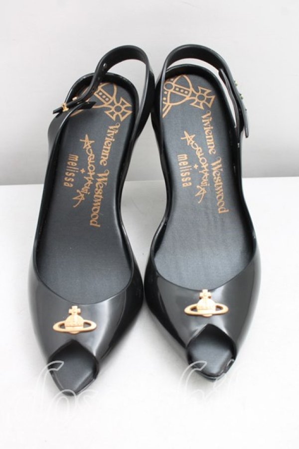 画像2: ヴィヴィアンウエストウッド×Melissa 中古 / レディドラゴン EU37（23.5cm相当） 黒  H-26-03-15-060-sh-OD-ZH (2)