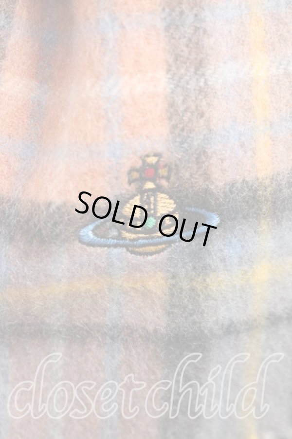 画像2: ヴィヴィアンウエストウッド 中古 / タータンチェックマフラー  灰  H-26-03-15-063-gd-OD-ZH (2)