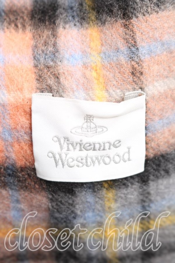 画像3: ヴィヴィアンウエストウッド 中古 / タータンチェックマフラー  灰  H-26-03-15-063-gd-OD-ZH (3)