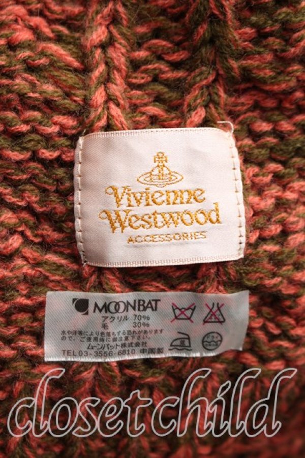 画像3: ヴィヴィアンウエストウッド 中古 / ケーブルニットストール  ピンクｘカーキ  H-26-03-15-072-gd-OD-ZH (3)