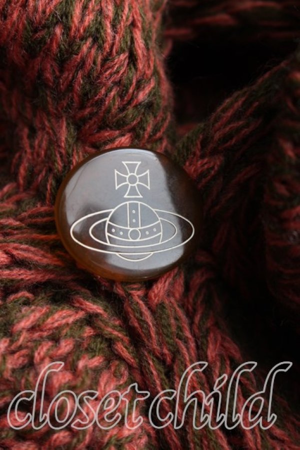 画像4: ヴィヴィアンウエストウッド 中古 / ケーブルニットストール  ピンクｘカーキ  H-26-03-15-072-gd-OD-ZH (4)