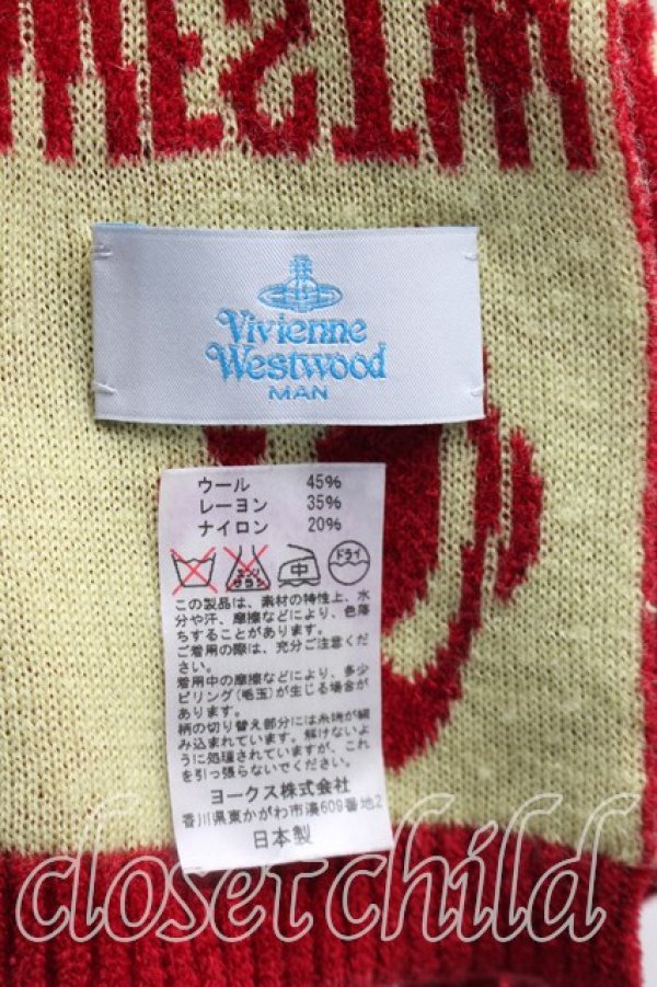 画像2: ヴィヴィアンウエストウッド MAN 中古 / ロゴ刺繍マフラー  マルチ  H-26-03-15-075-gd-OD-ZH (2)