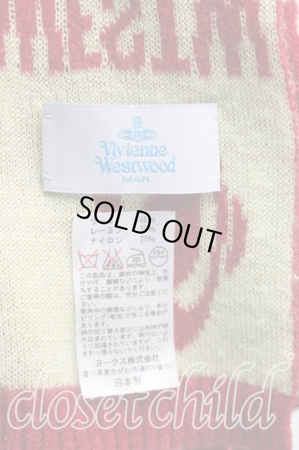 画像2: ヴィヴィアンウエストウッド MAN 中古 / ロゴ刺繍マフラー  マルチ  H-26-03-15-075-gd-OD-ZH (2)