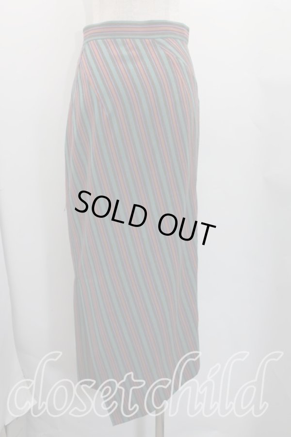 画像2: ヴィヴィアンウエストウッド 中古 / ストライプロングスカート 38（S相当） マルチ  H-26-03-15-015-sk-OD-ZH (2)