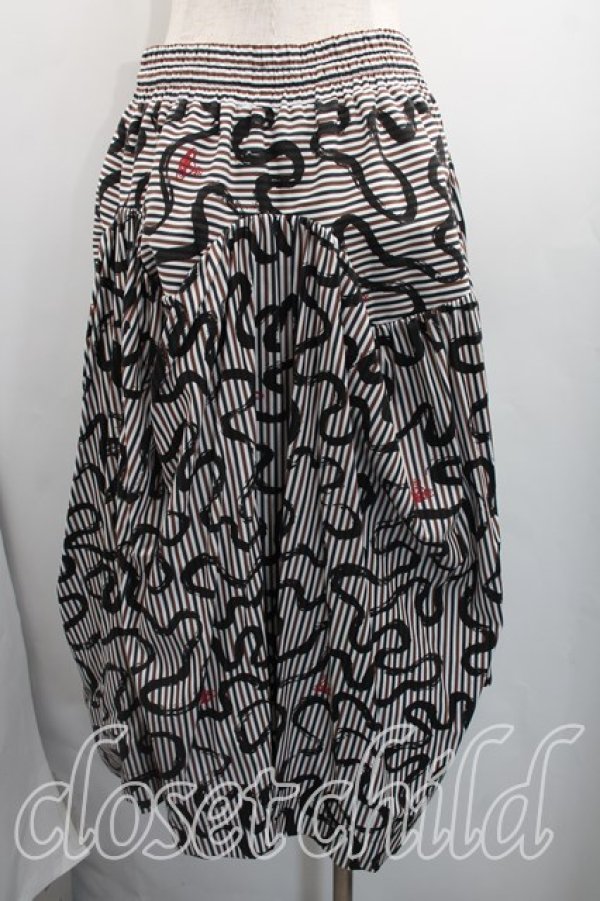 画像2: ヴィヴィアンウエストウッド 中古 / VERMICELLI ORBスカート 00（ワンサイズ） 茶ｘ黒  H-26-03-15-016-sk-OD-ZH (2)