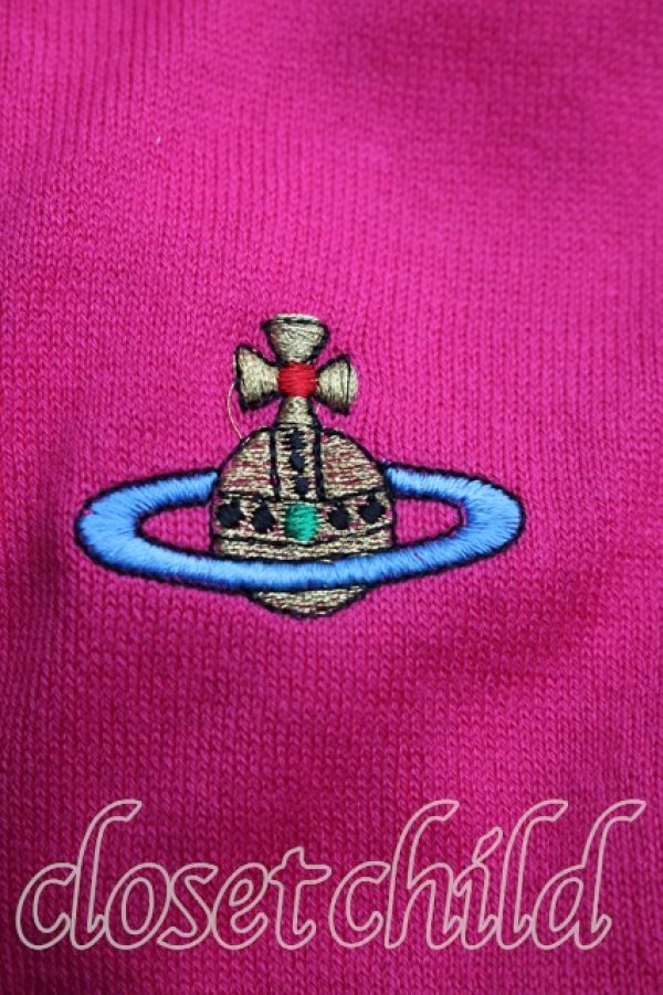 画像7: ヴィヴィアンウエストウッド 中古 / カラーオーブ刺繍カーディガン L ショッキングピンク  H-26-03-22-021-to-OD-ZH (7)