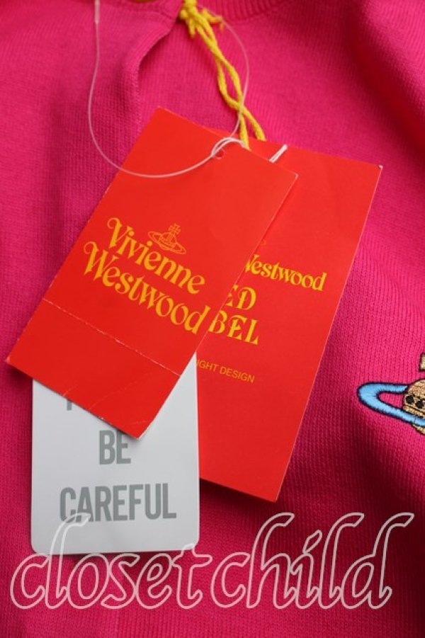 画像6: ヴィヴィアンウエストウッド 中古 / カラーオーブ刺繍カーディガン M ショッキングピンク  H-26-03-22-022-to-OD-ZH (6)