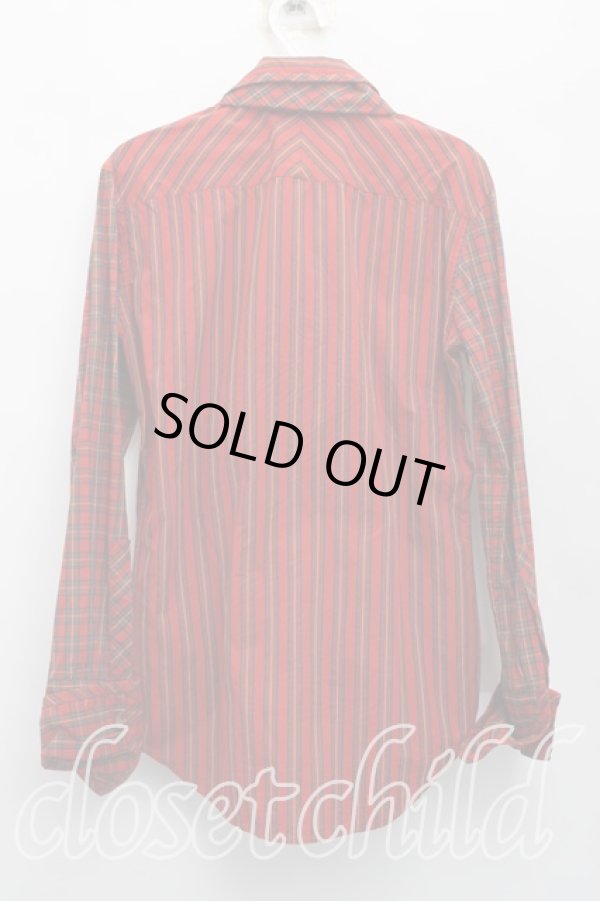 画像2: ヴィヴィアンウエストウッド MAN 中古 / ストライプタイ付キシャツ 44（メンズS相当） 赤  H-26-03-22-028-bl-OD-ZH (2)