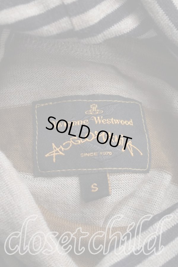 画像3: ANGLOMANIA 中古 / ボーダータートルワンピ S 茶ｘ灰  H-26-03-22-003-op-OD-ZH (3)