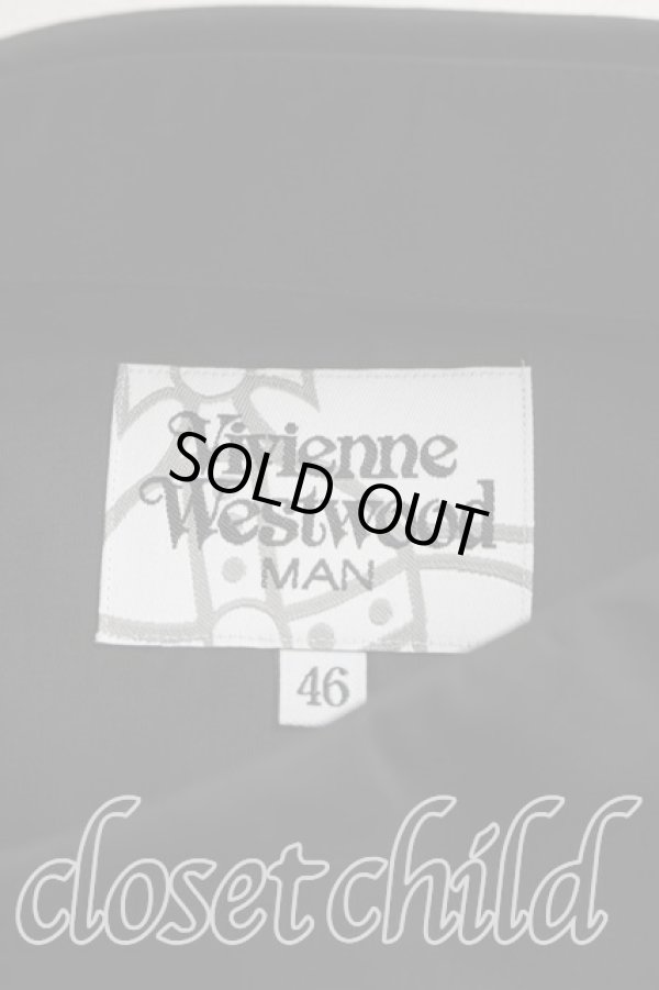 画像3: ヴィヴィアンウエストウッド MAN 中古 / アシメカラーシャツ 46（メンズM相当） 黒  H-26-03-22-030-bl-OD-ZH (3)