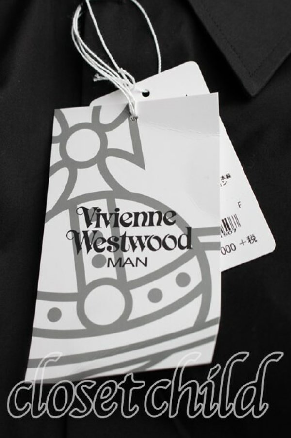 画像6: ヴィヴィアンウエストウッド MAN 中古 / アシメカラーシャツ 46（メンズM相当） 黒  H-26-03-22-030-bl-OD-ZH (6)