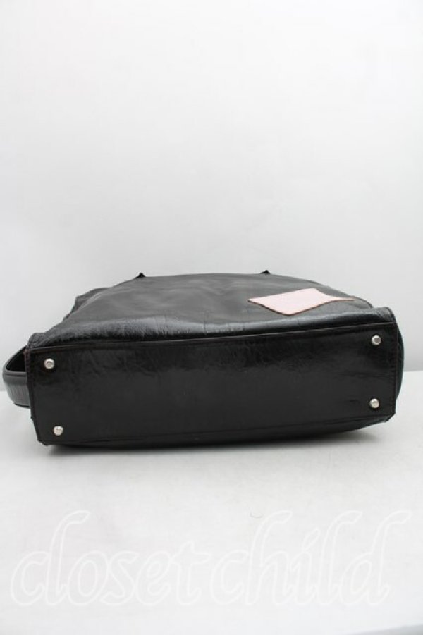 画像3: ヴィヴィアンウエストウッド 中古 / パテントハンドバッグ  黒  H-26-03-22-036-ba-OD-ZH (3)