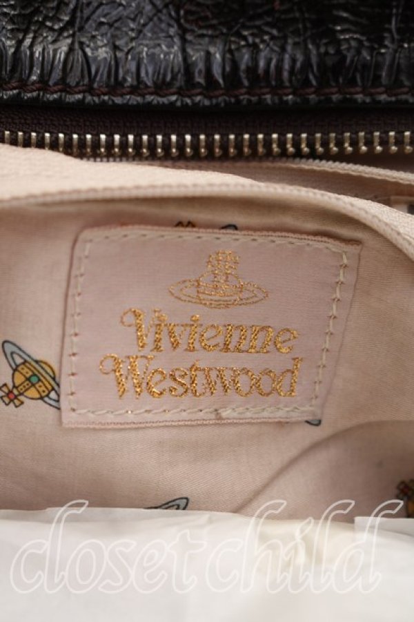 画像4: ヴィヴィアンウエストウッド 中古 / パテントハンドバッグ  黒  H-26-03-22-036-ba-OD-ZH (4)