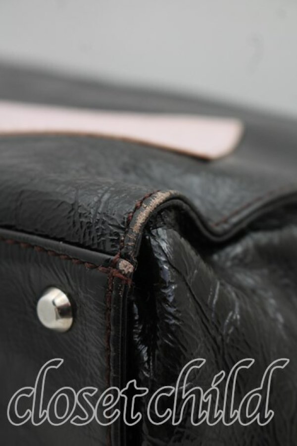 画像6: ヴィヴィアンウエストウッド 中古 / パテントハンドバッグ  黒  H-26-03-22-036-ba-OD-ZH (6)